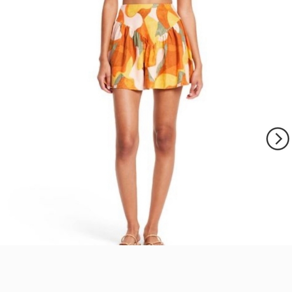 Fe Noel X Target Collaboration Linen Mini pleated Skirt NEW! - Picture 2 of 6